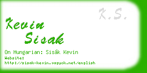 kevin sisak business card
